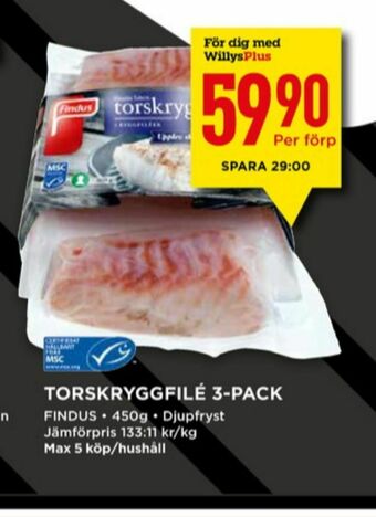 Willys Findus Torskfilé erbjuda