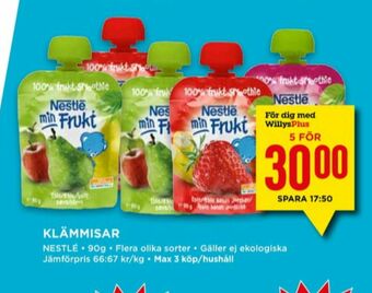 Willys Nestlé Barnmat erbjuda