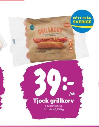 City Gross Tjock grillkorv erbjuda