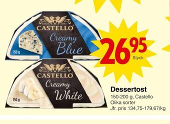Matöppet Dessertost erbjuda