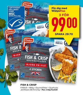 Willys Fish & crisp erbjuda
