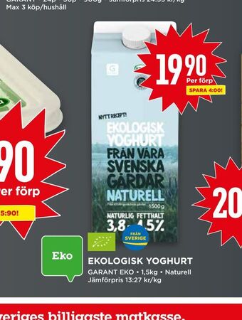 Willys Ekologisk yoghurt erbjuda