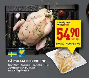 Willys Färsk majskyckling erbjuda