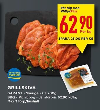 Willys Grillskiva erbjuda