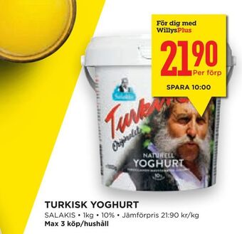 Willys Hemma Turkisk yoghurt erbjuda