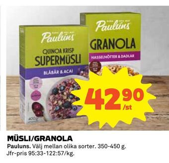 Coop Daglivs Müsli/granola erbjuda