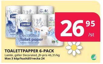Tempo Toalettpapper 6-pack erbjuda