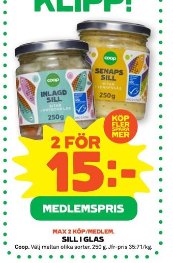 Stora Coop Sill i glas erbjuda