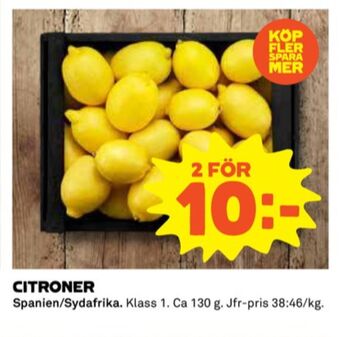 Coop Änglamark citroner erbjuda