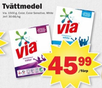 Pekås Via tvättmedel pulver erbjuda