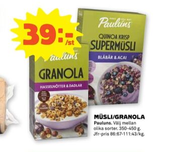 Stora Coop Paulùns granola erbjuda