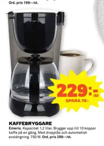 Stora Coop Emerio kaffebryggare erbjuda