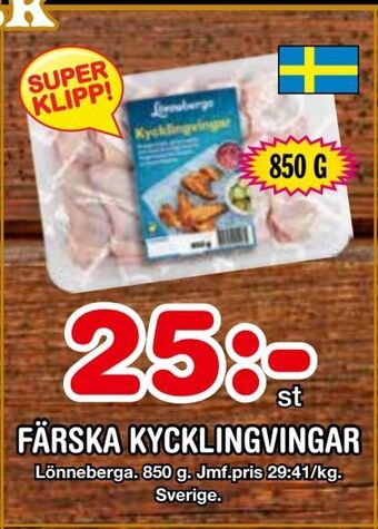 Nya Pulsen Färska kycklingvingar erbjuda