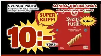 Nya Pulsen Svensk pasta erbjuda
