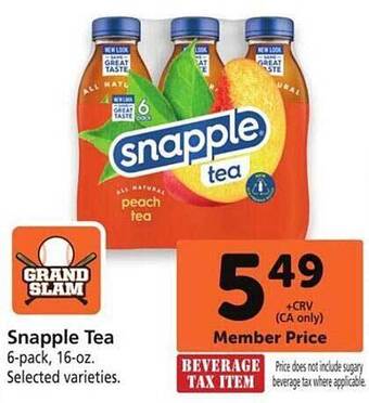 Safeway Snapple Tea offer