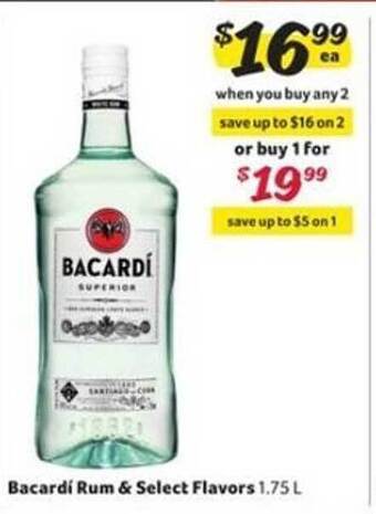 Winn Dixie Bacardi Rum & Select Flavors offer