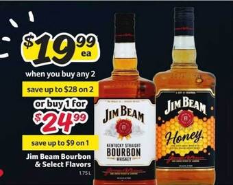 Winn Dixie Jim Beam Bourbon & Select Flavors offer