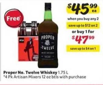 Winn Dixie Proper No Twelve Whiskey offer