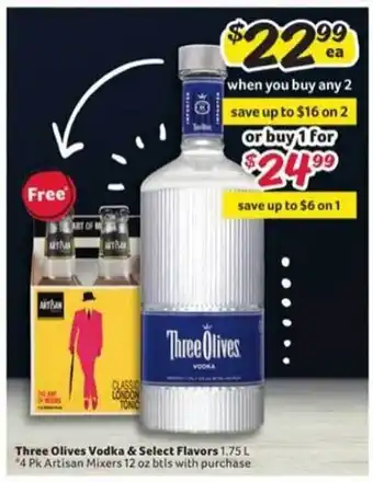 Winn Dixie Three Olives Vodka & Select Flavors offer