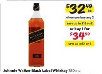 Winn Dixie Johnnie Walker Black Label Whiskey offer