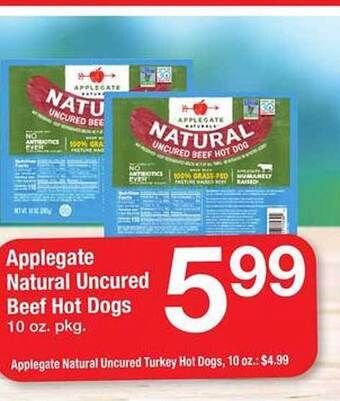 Safeway Applegate Natural Uncured Beef Hot Dogs offer