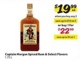 Winn Dixie Captain Morgan Spiced Rum & Select Flavors offer