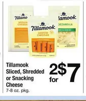 Safeway Tillamook Sliced, Shredded Or Snacking Cheese offer