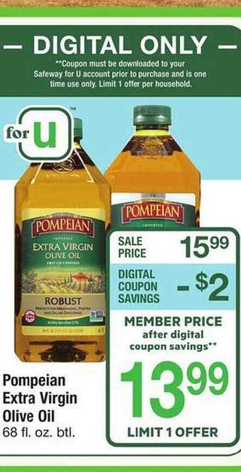 Safeway Pompeian Extra Virgin Olive Oil offer