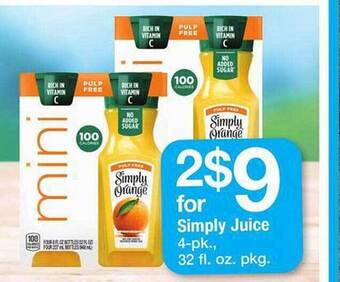 Safeway Simply Juice offer