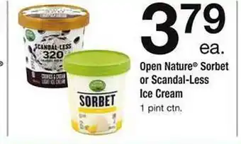 Safeway Open Nature Sorbet Or Scandalless Ice Cream offer