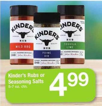 Safeway Kinder's Rubs Or Seasoning Salts offer