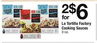 Safeway La Tortilla Factory Cooking Sauces offer