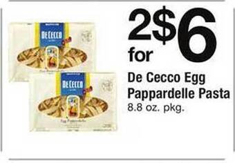 Safeway De Cecco Egg Pappardelle Pasta offer