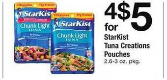 Safeway Starkist Tuna Creations Pouches offer