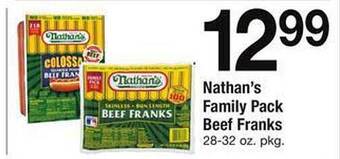 Safeway Nathan's Family Pack Beef Franks offer