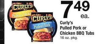 Safeway Curly's Pulled Pork Or Chicken Bbq Tubs offer