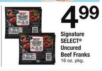 Safeway Signature Select Uncured Beef Franks offer