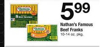 Safeway Nathan's Famous Beef Franks offer