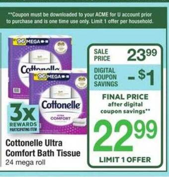 ACME Cottonelle Ultra Comfort Bath Tissue offer
