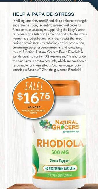 Natural Grocers Natural Grocers Rhodiola offer