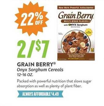 Natural Grocers Grain Berry Onyx Sorghum Cereals offer