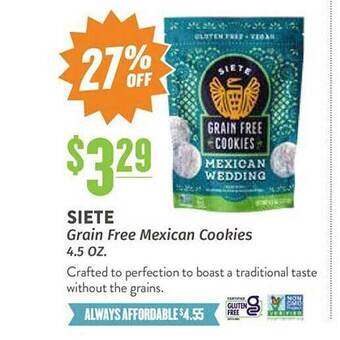 Natural Grocers Siete Grain Free Mexican Cookies offer