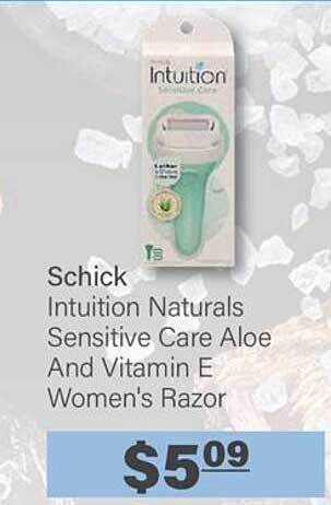 Commissary Schick Intuition Naturals Sensitive Care Aloe And Vitamin E Women's Razor offer