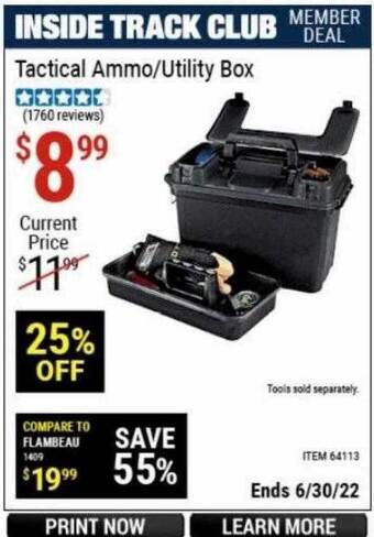 Harbor Freight Tools Tactical Ammo Utility Box offer