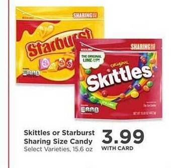 QFC Skittles Or Starburst Sharing Size Candy offer