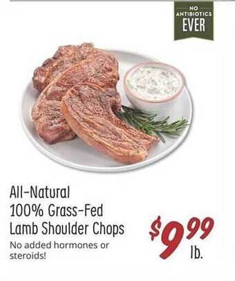 Sprouts Farmers Market All-natural 100% Grass-fed Lamb Shoulder Chops offer