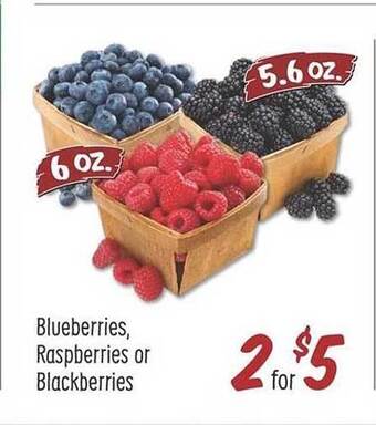 Sprouts Farmers Market Blueberries, Raspberries Or Blackberries offer