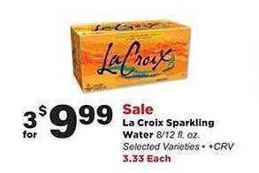 Stater Bros La Croix Sparkling Water offer