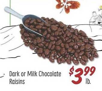 Sprouts Farmers Market Dark Or Milk Chocolate Raisins offer