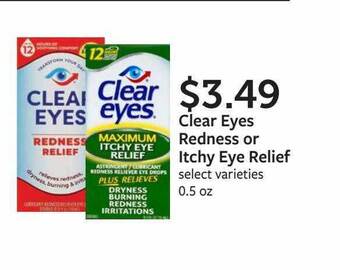 Fareway Clear Eyes Redness Or Itchy Eye Relief offer